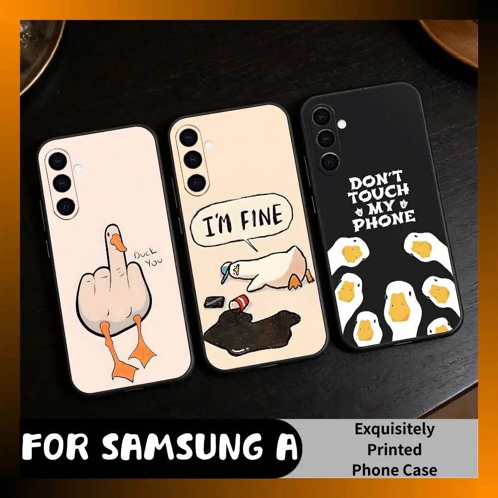 

Funny C-Chaotic Goose And Duck Phone Case For Samsung Galaxy A73,A72,A71,A70,A52,A51 Others Soft Black Cover
