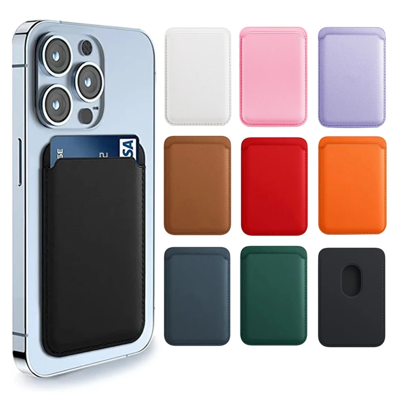 Leather Wallet Case For iPhone 15 Pro Max Magsafe Wallet Lea