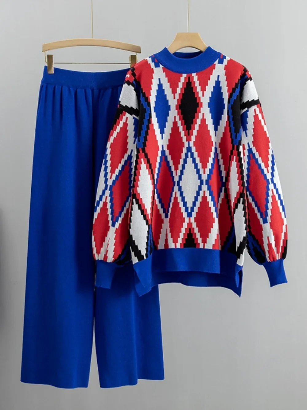 Winter Frauen Gestrickte 2 Stück Set Muslimischen Casual Verdicken Pullover Pullover Top + Gestrickte Hose 2PCS Anzüge Warme set Outfit Abaya 2026