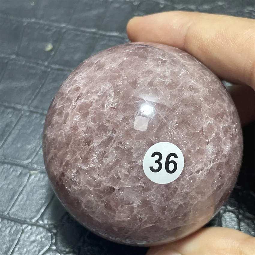 Natural strawberry crystal ball quartz healing Square tip Chakras Carving Christmas gift