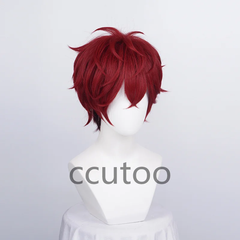 Ensemble Stars Cosplay Amagi Hiiro Wig Red Ombre Synthetic Hair Halloween Carnival Role Play Wigs + Wig Cap