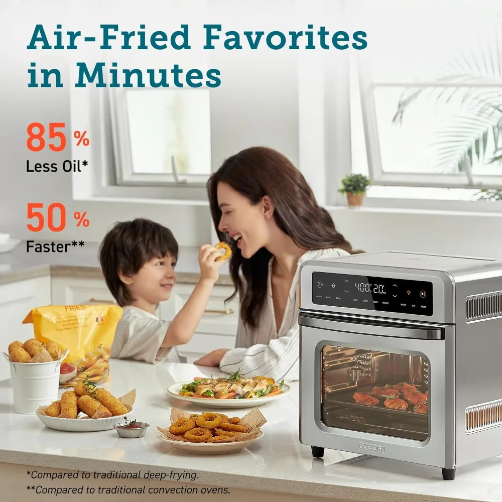 Air Fryer Oven,13 Qt Airfryer Toaster Oven,11-in-1 Functions with Rotisserie,Dehydrate,Dual Heating Elements