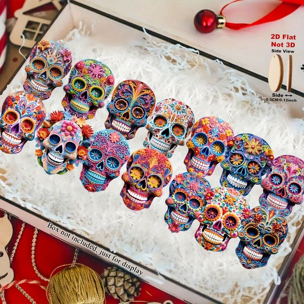 2D Flache Wandmasken, vielseitige Feiertagsdekoration für Zuhause, einfach aufzuhängen, kein Werkzeug erforderlich, keine Stromversorgung nötig, Halloween, Weihnachten, Tag der Toten – Detail 8