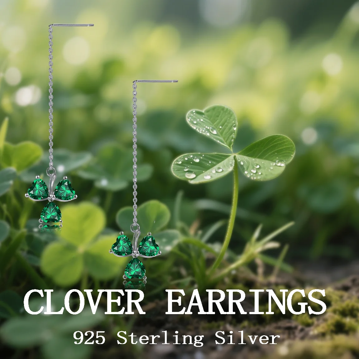 الأقراط الأيرلندية 925 فضة شامروك البرسيم Leverback استرخى أقراط متدلية عيد القديس باتريك مجوهرات هدية للنساء