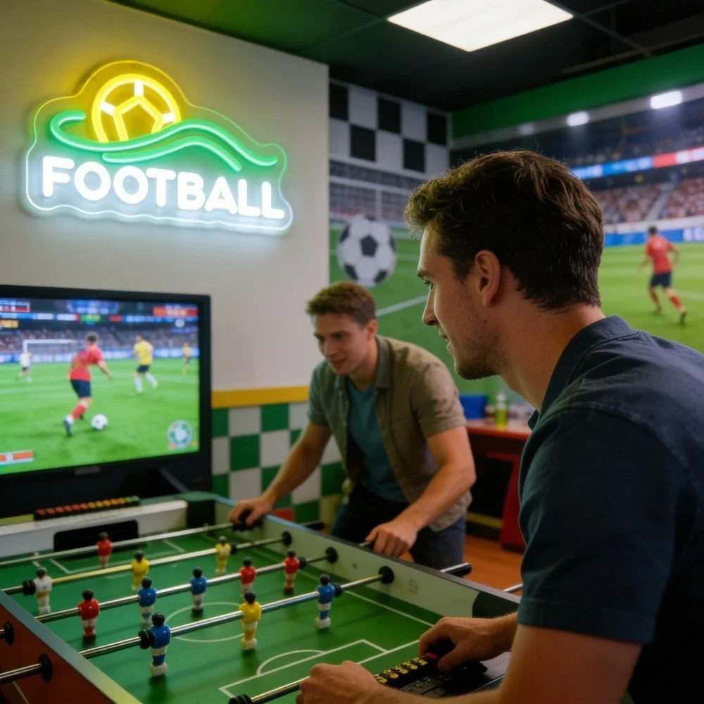 Football Neon Sign LED USB Sports Theme Decor  Night Light for Boys Bedroom Game Room Fan Gift Indoor Outdoor Wall Decor