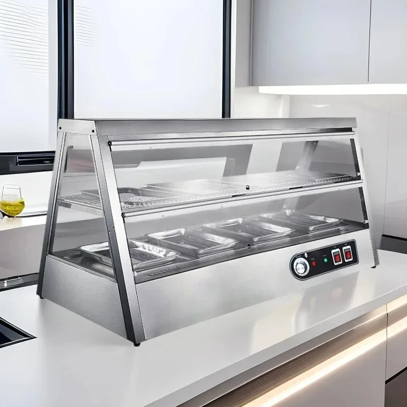 Fried food insulation sales display cabinet Desktop insulation cabinet Hamburg egg tart display Commercial desktop crispy cabine