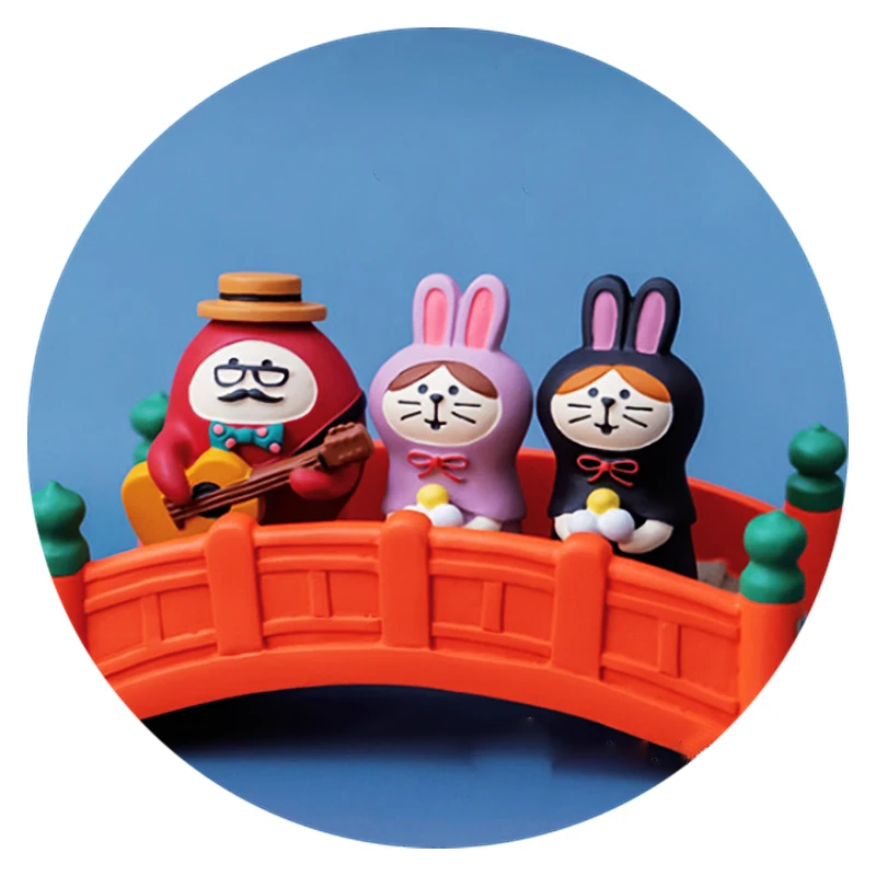 Mid-Autumn Festival-style Cat Ornaments ZAKKA Moon Cake Decoration Resin Desktop Ornaments INS Doll Crafts Collections - Image 5