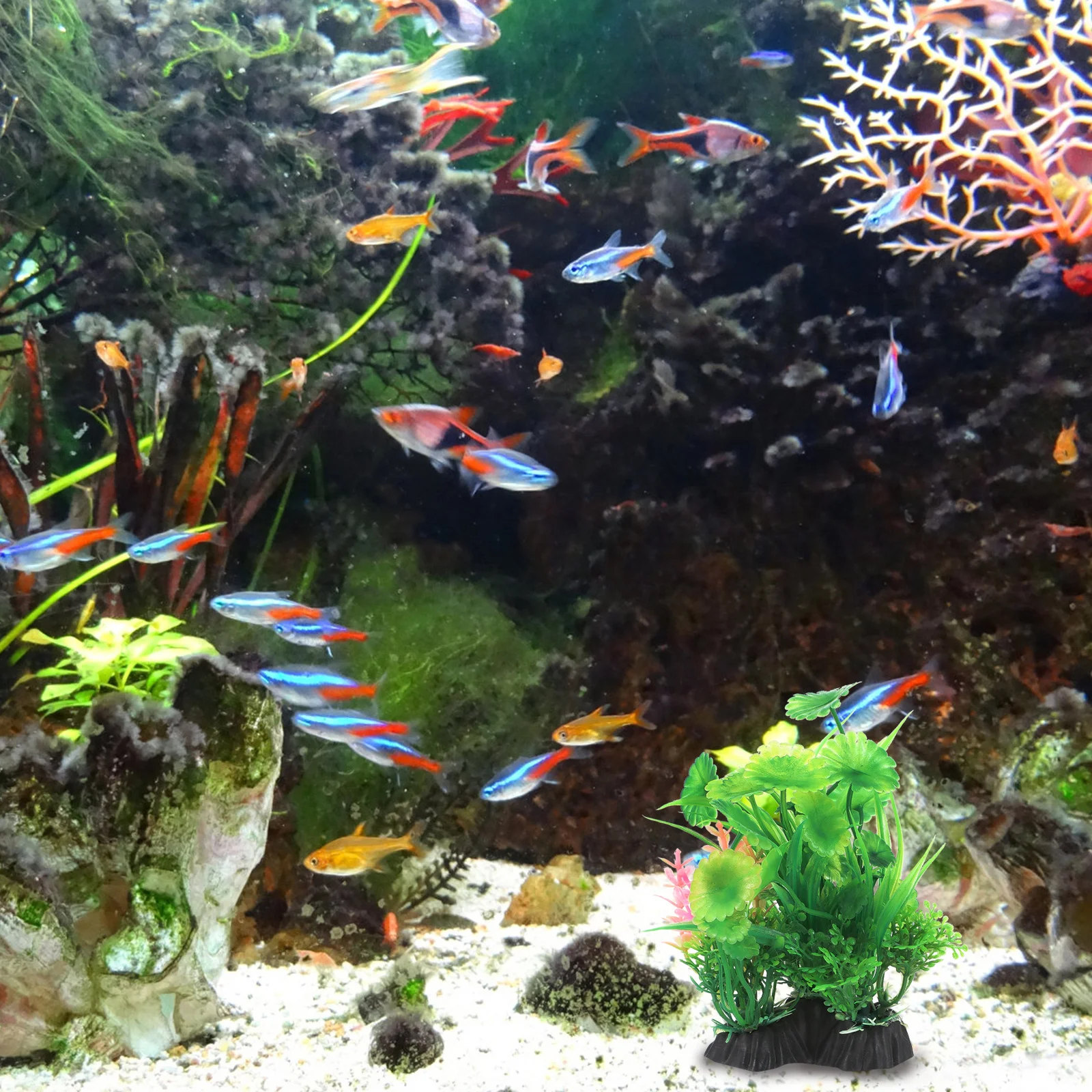 

Artificial Plant Aquarium Plastic Grass Lifelike Ornament Fish Tank Decoration Realistic Aquarium Plants Fake Plants for Fish