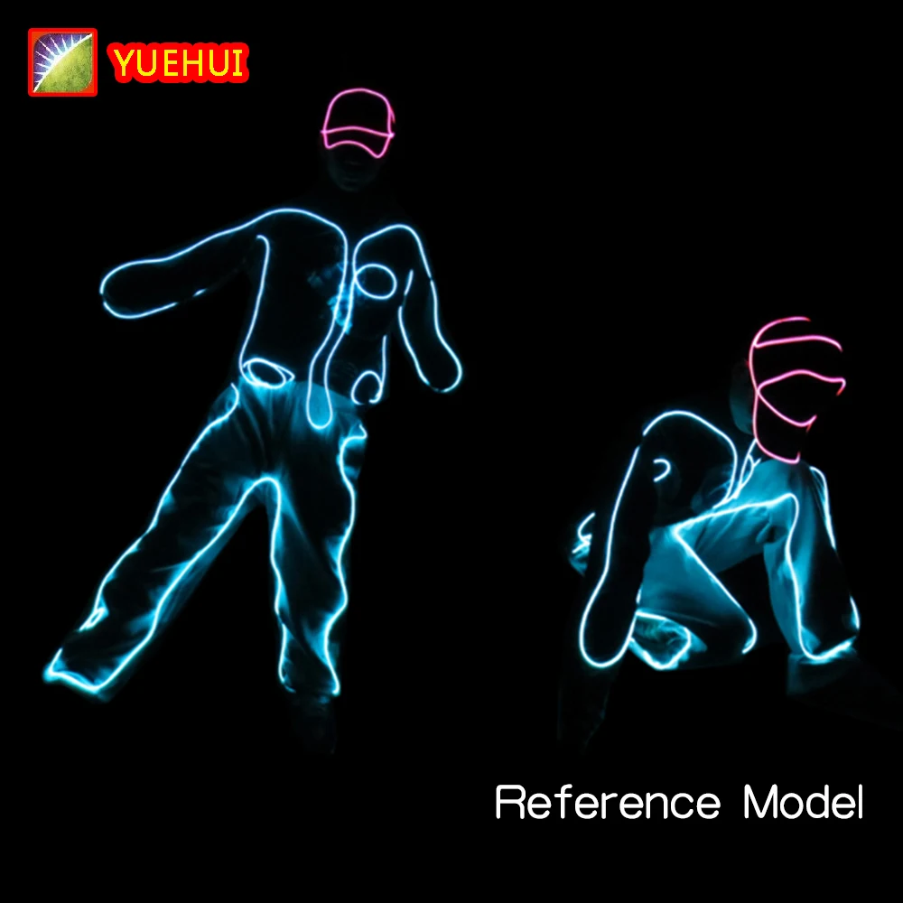 Ballo di strada Fai da te Strisce luminose a LED Discoteca Concerto Spettacolo Abiti da uomo Vestito da palcoscenico Popping Street Dance Neon Led Strip