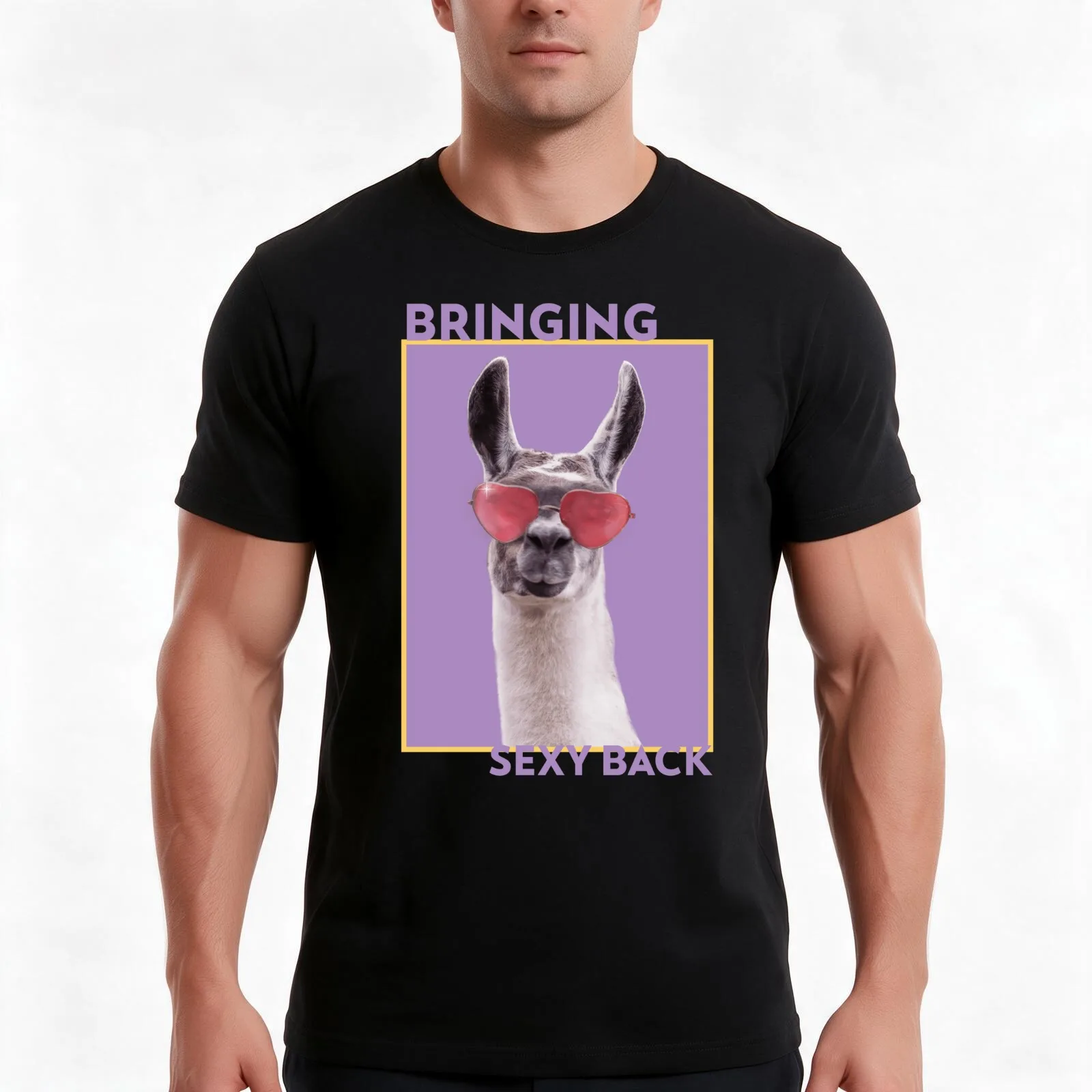 Bringing Sexy Back Llama T-Shirt Summer Casual Cotton Tee Oversized Streetwear Tops Vintage Graphic Print Unisex Men Women