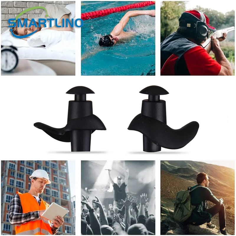 Waterproof Soft Silicone Earplug Reusable Noise Reduction Sleeping Ear Plugs Hearing Protector Water Sports Swimming Accessories