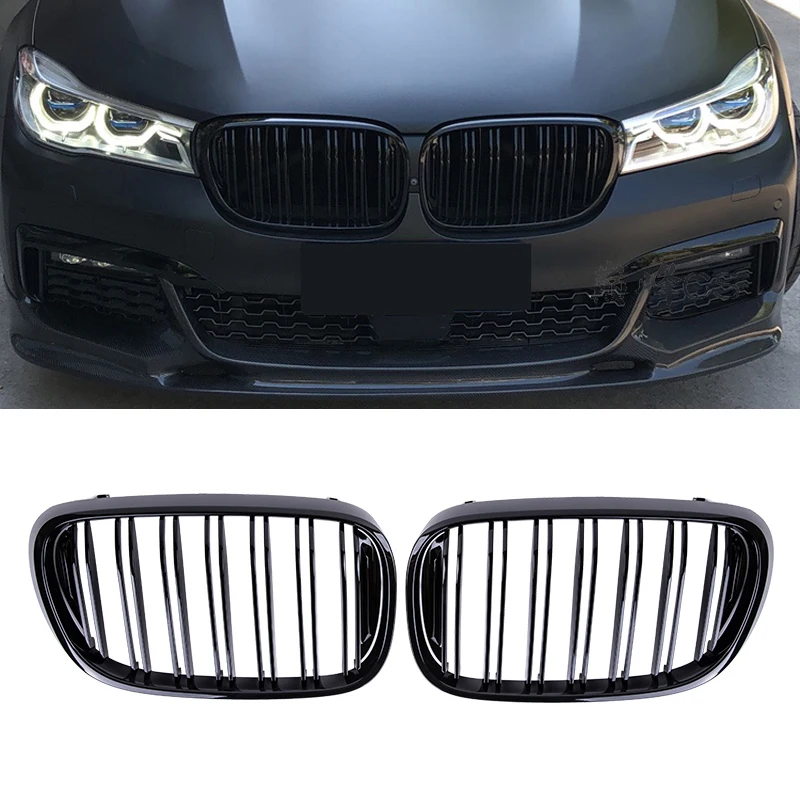 

Car Front Grill Bumper Kidney Grille Hood Glossy Black Racing Grills For BMW 7 Series G11 G12 730li 740li 16-20 Auto Grilles