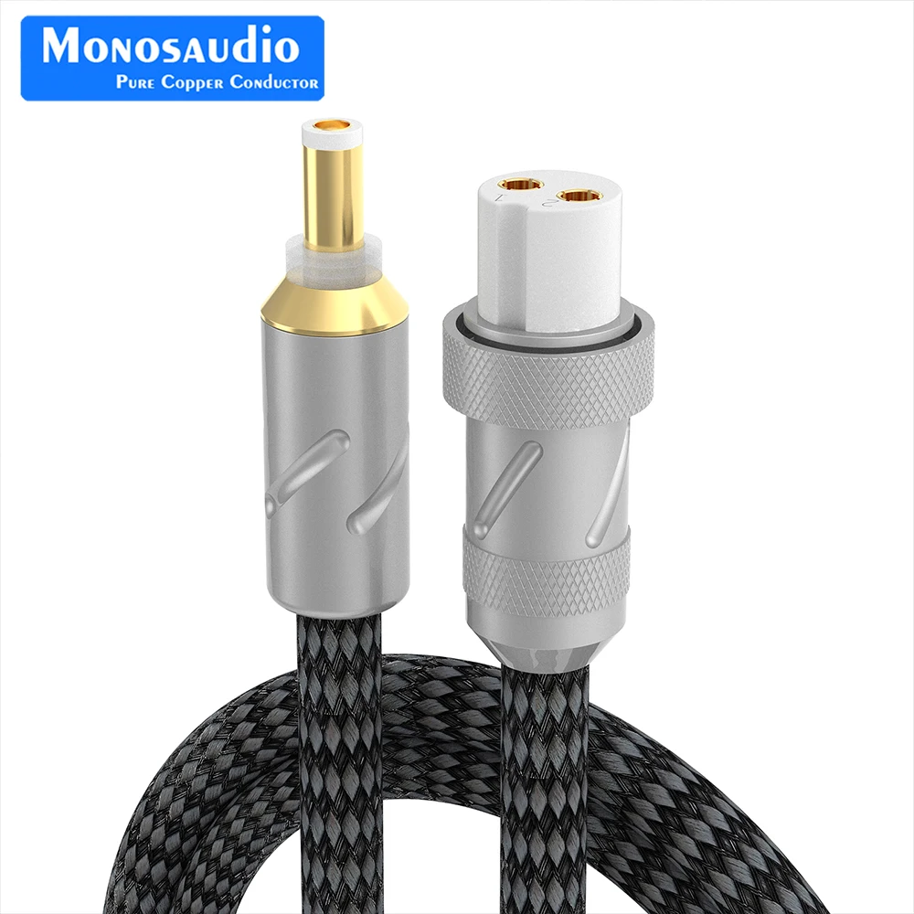 Monosaudio GX16-21 4N 99,998% czystego srebra GX16-2 do DC21 12VAC/DC wzmacniacz gramofonowy liniowy kabel wyjściowy zasilacza