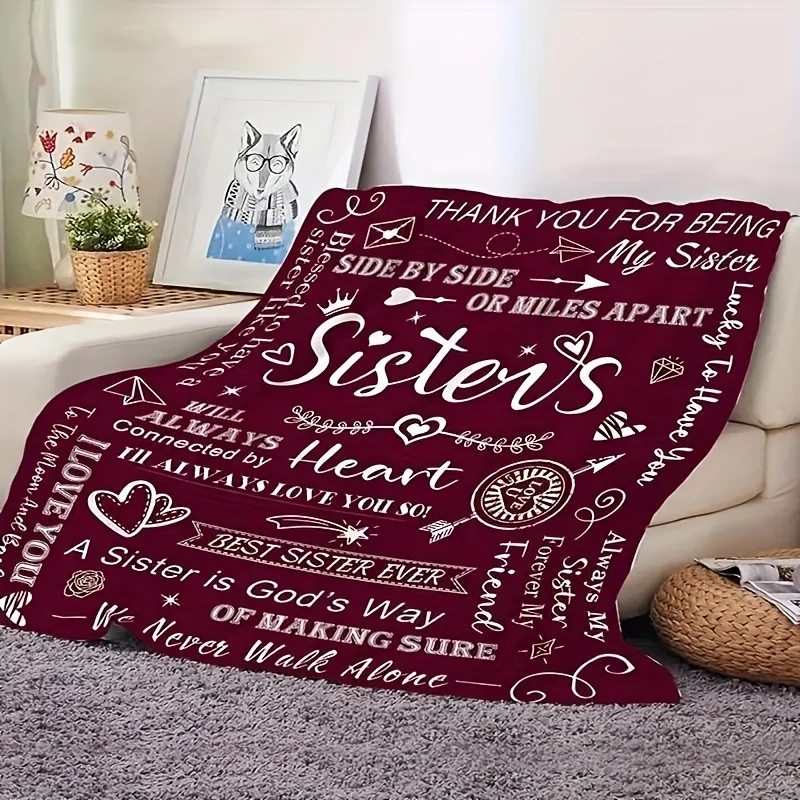 1pc Soft Cozy Purple Flannel Blanket Luxurious Sister Gift, Birthday Present Christmas Gift Idea Companion for Chilly Nights
