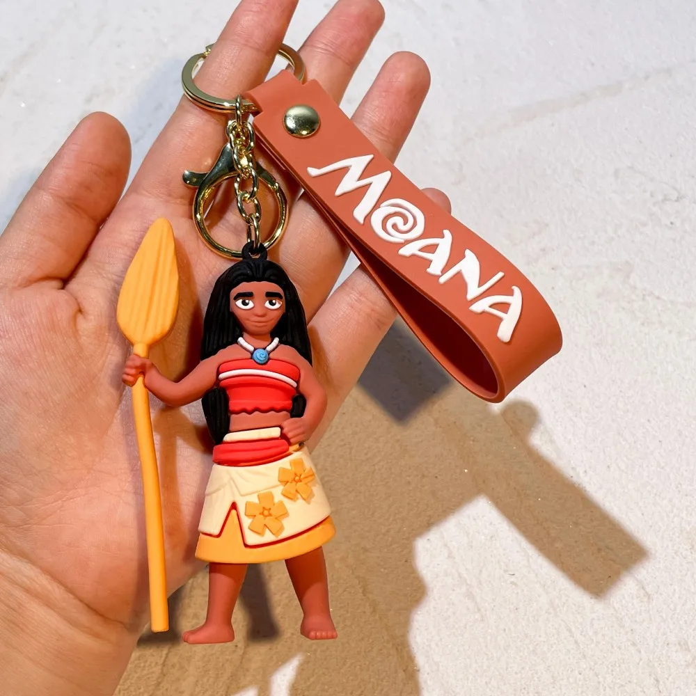 Moana Disney Anime Figure Heihei Maui Pua Movie Silicone Doll Keyring Accessories Pendant Keychain Decoration Children Toy Gifts