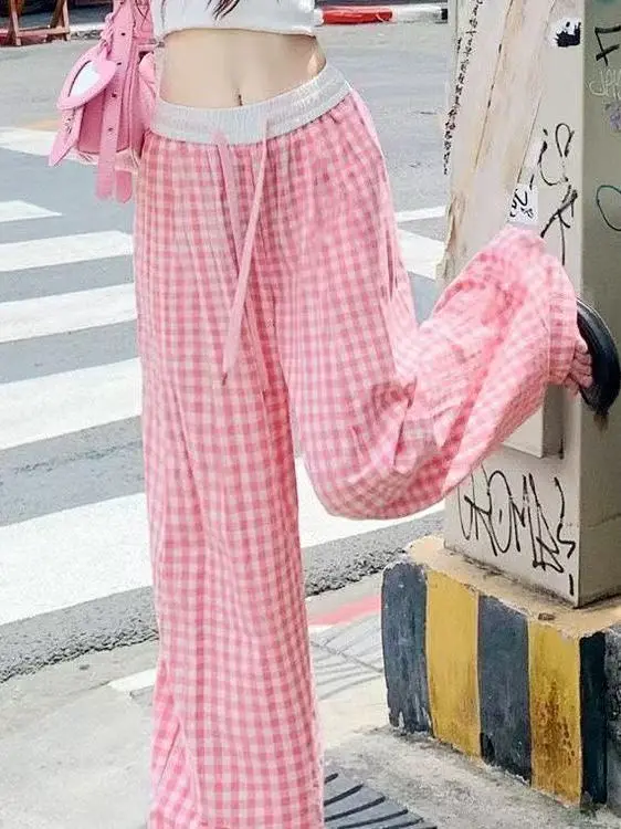 ลดน้ําหนักเชียร์แคบกางเกงลําลองของผู้หญิงฤดูใบไม้ผลิฤดูร้อนบางหลวมกางเกงลําลองอเนกประสงค์เอวสูงกางเกงขาตรง