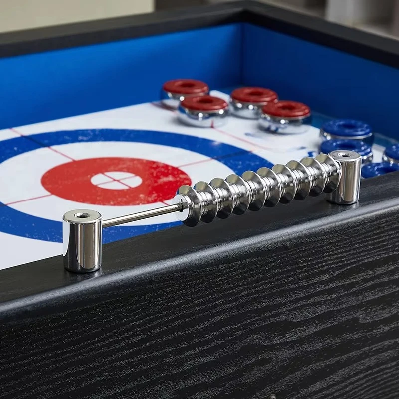 طاولة Shuffleboard الكلاسيكية بطول 9 أقدام 2 في 1 مع لعبة تجعيد للشركة أو غرفة الألعاب العائلية، لوح التجويف ولعبة الشباك، TS-9074