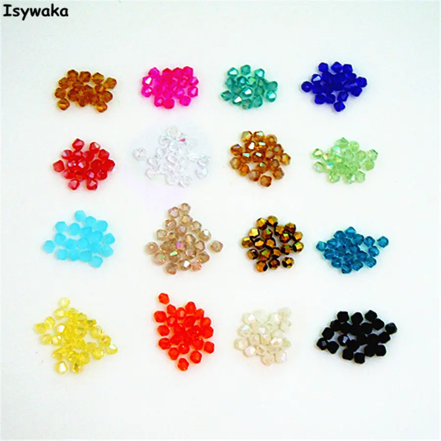 Isywaka Popular Sale U Choice 100pcs 3mm Bicone Austria Crystal Glass Beads Loose Spacer Bead for DIY Jewelry Making