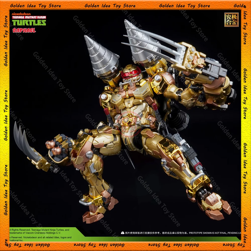 Limited Gold Edition HEATBOYS Teenage Mutant Ninja Turtles Raphael HB0086 Alloy Action Figure Mecha Statue Model Toy Xmas Gifts