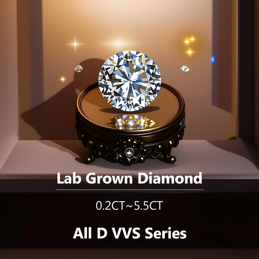 100% Real D VVS-VS Lab Grown Diamonds 0.2ct~5.5ct HPHT 3EX Cut Loose Diamond Wholesale Round Diamond Without IGI GIA Certificate