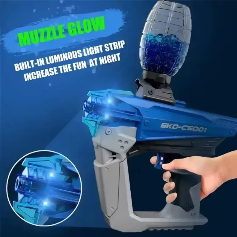 LED 야간 조명이 달린 전기 발광 젤 볼 건, 물 총알 스플래터 볼 건, 야외 슈팅 장난감