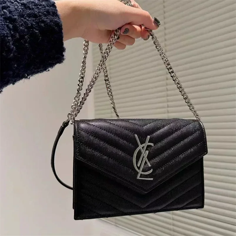 Borse a tracolla classiche in pelle con catena a rombo Designer pochette di lusso da donna Designer LOULOU A5 BY5