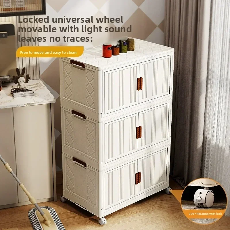 

Stable Storage Cabinet Foldable Multi-layer Storage Box Toy Cabinet Locker Plastic Wardrobe Locker Organizing Box Durable