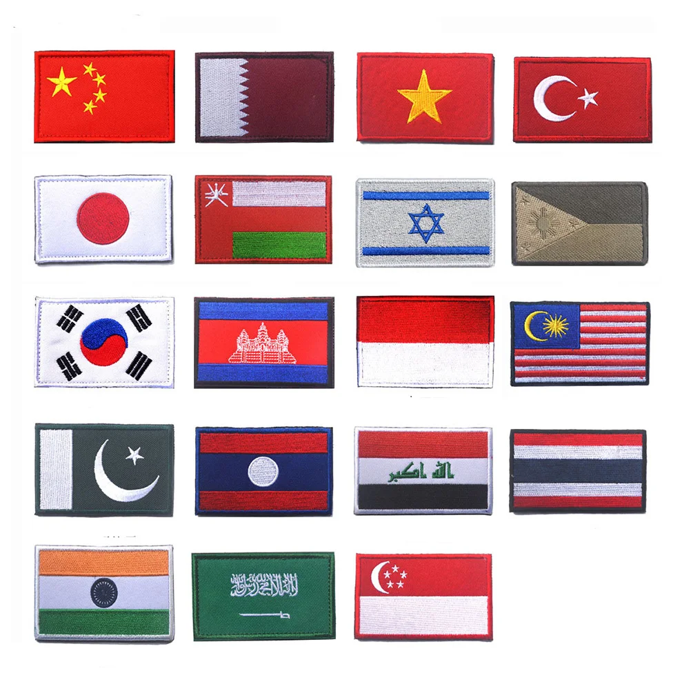 

5 Pcs DIY Cloth Paste Sports Embellishments Embroidery Armband Natinal Flag Patch