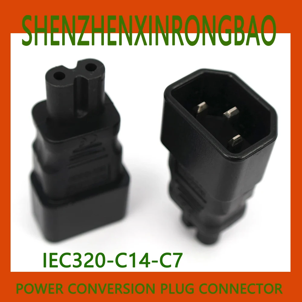 AC Plug  1pcs IEC 320 3-Pin C14 Male To C7 Female Power Converter Adapter Kettle Power Plug Plug Socket 2.5A 250V~/10A 125V