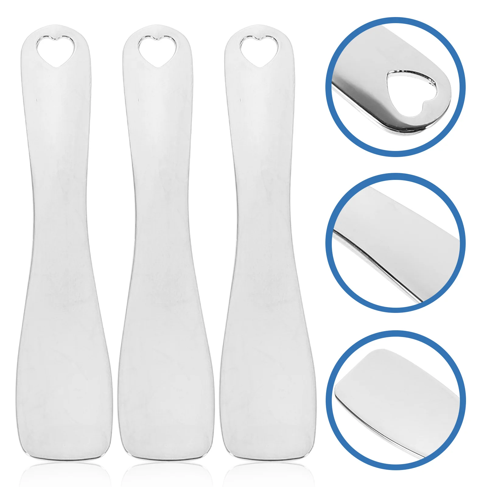 

3 шт., ложка для крема для глаз из цинкового сплава, серебряный инструмент для массажа глаз для облегчения усталости, улучшения кровообращения и способствует метаболизму кожи