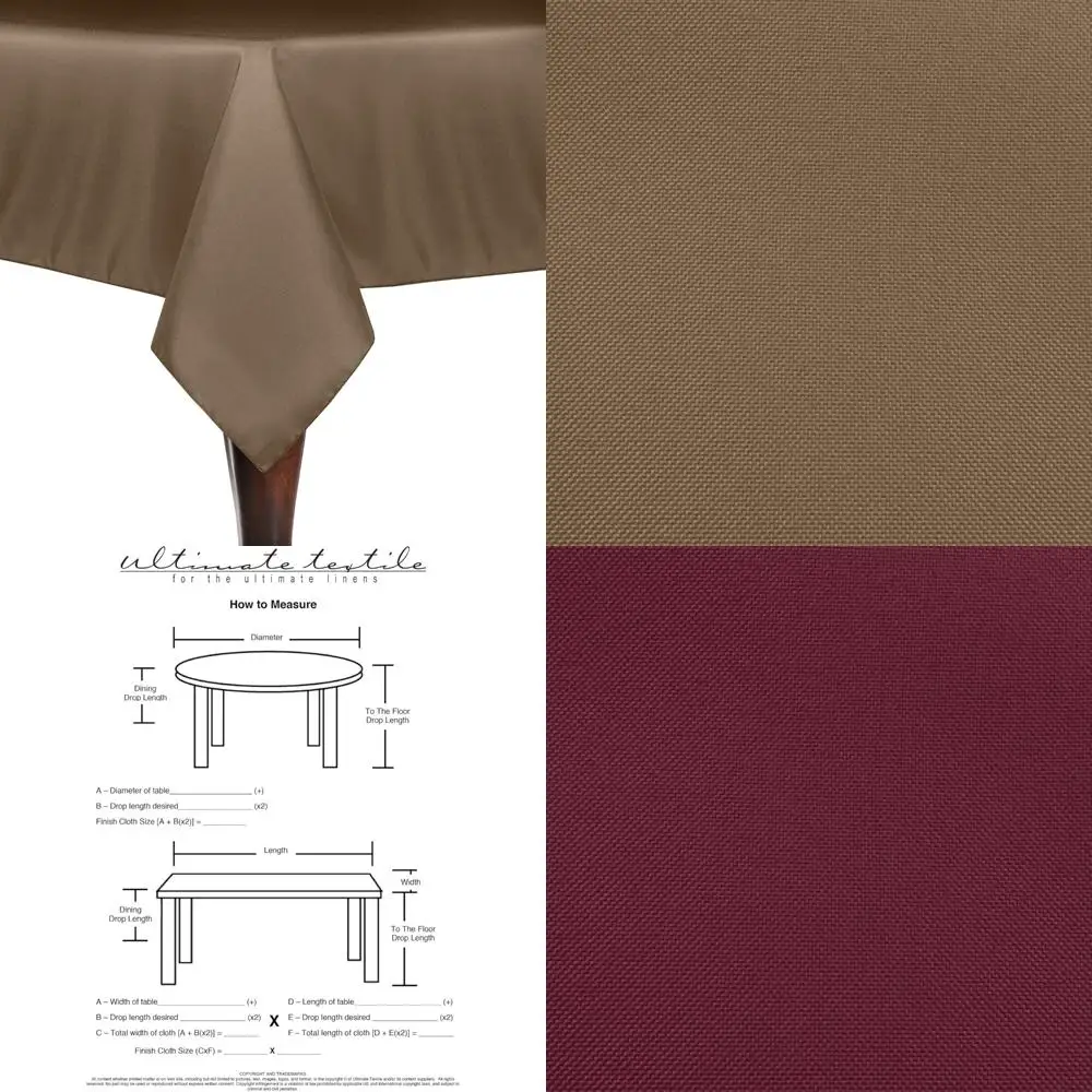 

Polyester Linen Tablecloths - 5 Pack, 72x72-Inch Square, Dark Brown, Durable for Parties and Events
