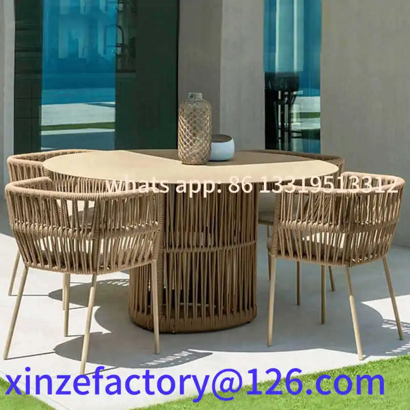 

Customizable outdoor leisure tables and chairs rope garden balcony
