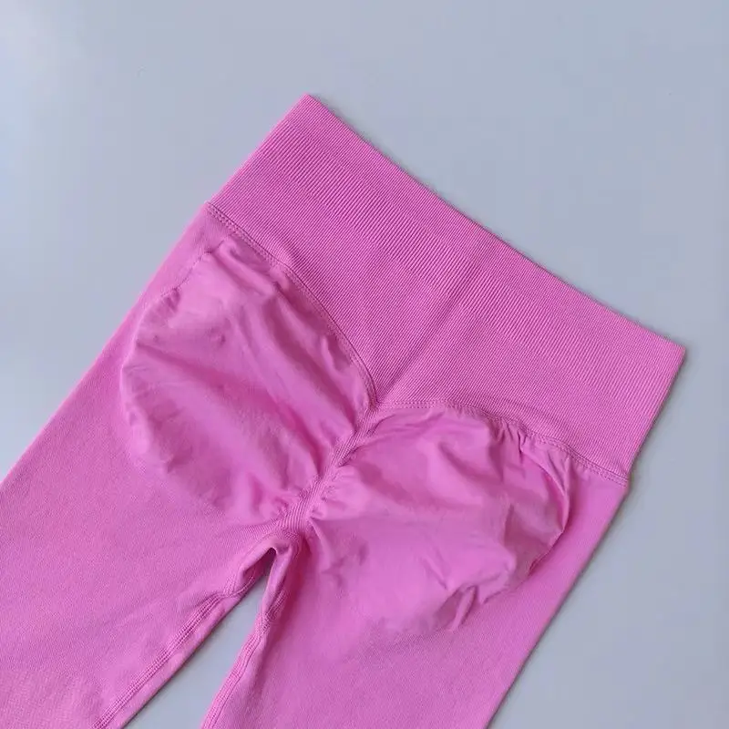 Nahtlose Sport-Yoga-Leggings mit hoher Taille, durchsichtige Sport-, Yoga-, Fitness- und Laufhose, schnelltrocknende Hose mit Scrunch-Butt-Effekt – Detail 9