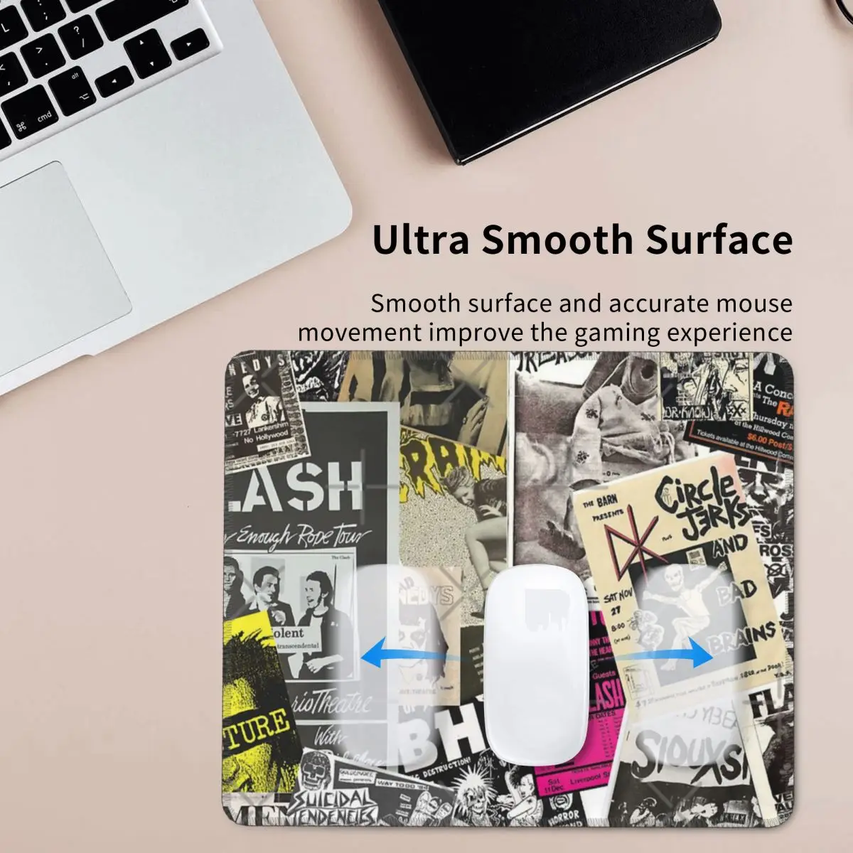 Punk Rock Music Flyers Colagem Almofadas de teclado de borracha