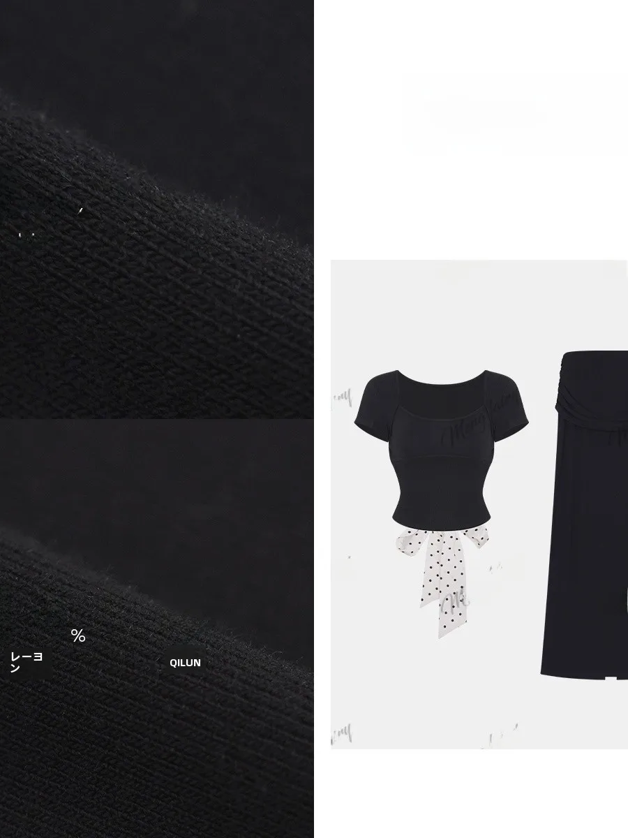 

Модный летний женский комплект: топ с бантом и открытой спиной, плиссированная юбка, принт «Милый Герой с Сыром в горошек»