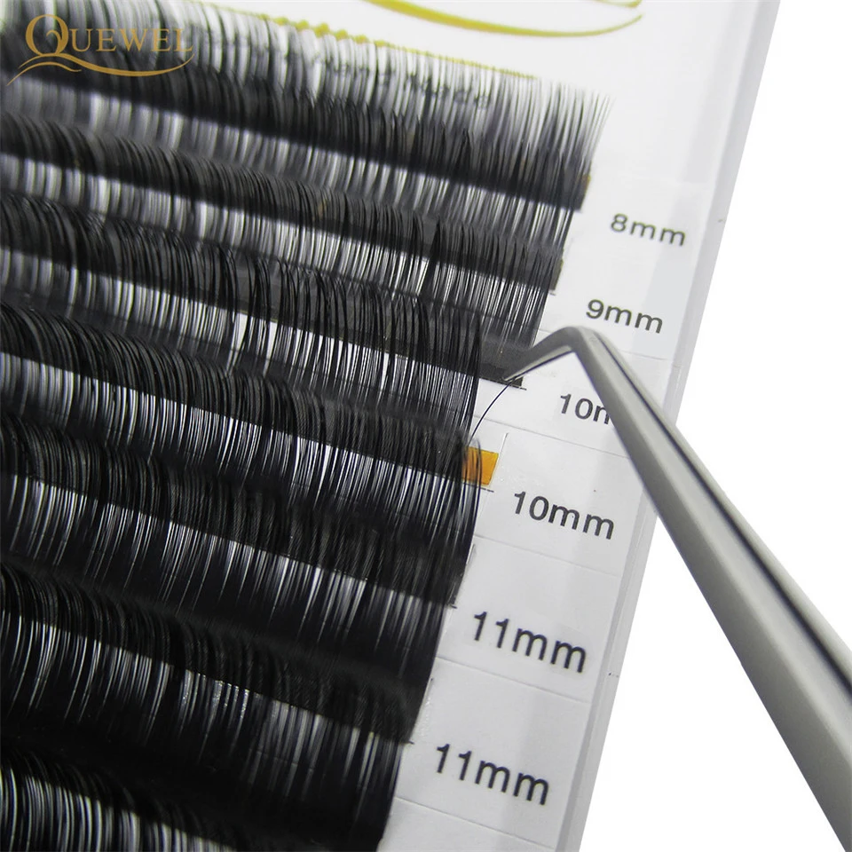 Quewel 0.07mm Eyelash Extension 12Lines/Tray 8-15 Mixed C/CC/D Curl Silk Volume Eye Lashes Makeup Faux Mink Lashes Extension