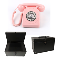 Guest Book Telephone Suitcase, Audio Guestbook Phone protection box For Wedding Party Gathering Blessing Message T
