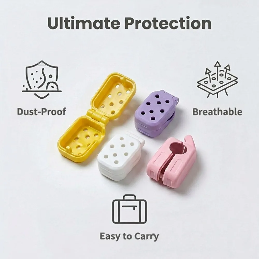 3/5Pcs Oral-B Toothbrush Head Covers, Random Colors, Ventilated Design Keeps Brush Heads Dry, Reduces Odors, Protective Caps