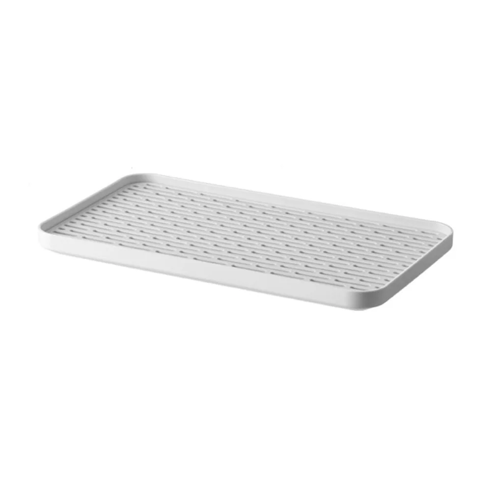 Draining Board Plastic Drain Tray Non Slip Double Layer Dish Drainer Multi Use 12.17*6.89*0.94in Dish Drying Rack Kitchen Sink
