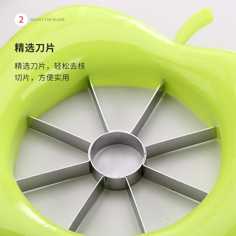 Stainless Steel Assist Apple Slicer Cutter Pear Fruit Divider Tool Apple Corer Divider Comfort Handle for Kitchen Fruit Peeler