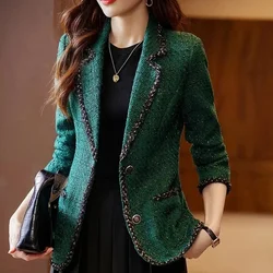 Spring Autumn Casual Blazer Jacket Women New Fashion Temperament Slim Ladies Coat Tops Single breasted Elegant Female Blazers