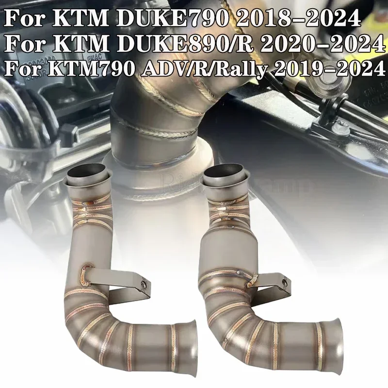 For KTM DUKE 790 Duke 890 890R KTM 790 Adventur R KTM790 R Rally 18 - 24 Motorcycle Modify Mid Link Pipe Catalyst Exhaust Escape