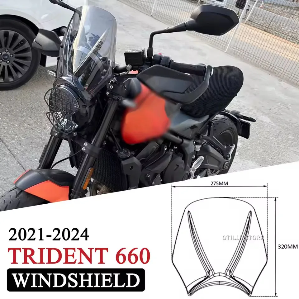 

For Trident 660 Trident660 2021 2022 2023 2024 Motorcycle Accessories Windshield Wind Deflector Windscreen Fairing Baffle Cover