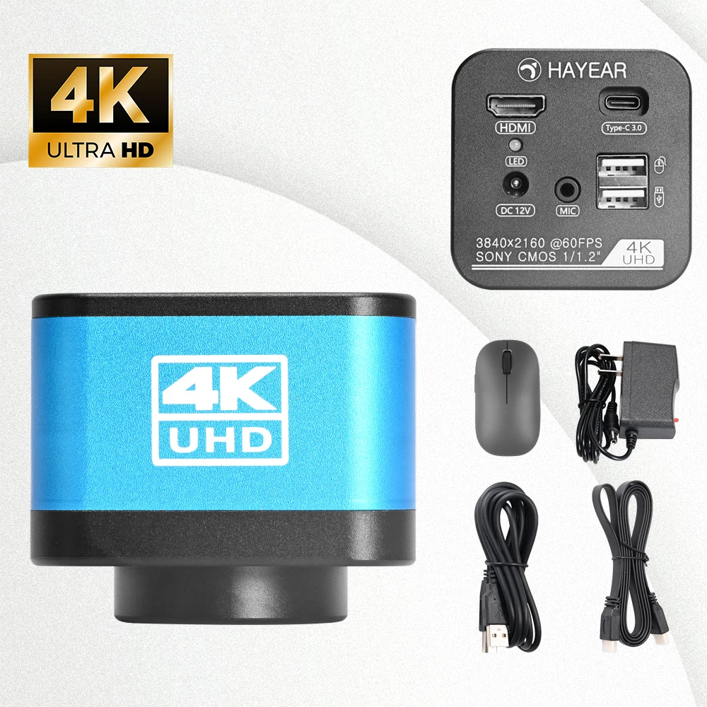 Настоящий 4K 60FPS SONY IMX585 Датчик UHD Измерение цифрового электронного микроскопа Камера 8MP HDMI USB Type-C 3