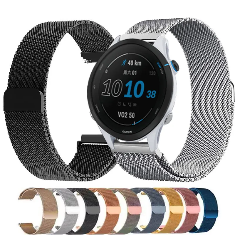Миланский ремешок для часов 20 мм 22 мм для Garmin Venu 3 2/SQ 2 Plus Band Forerunner 265 255 165 168 245 Music Vivoactive 4 5 3 Браслет