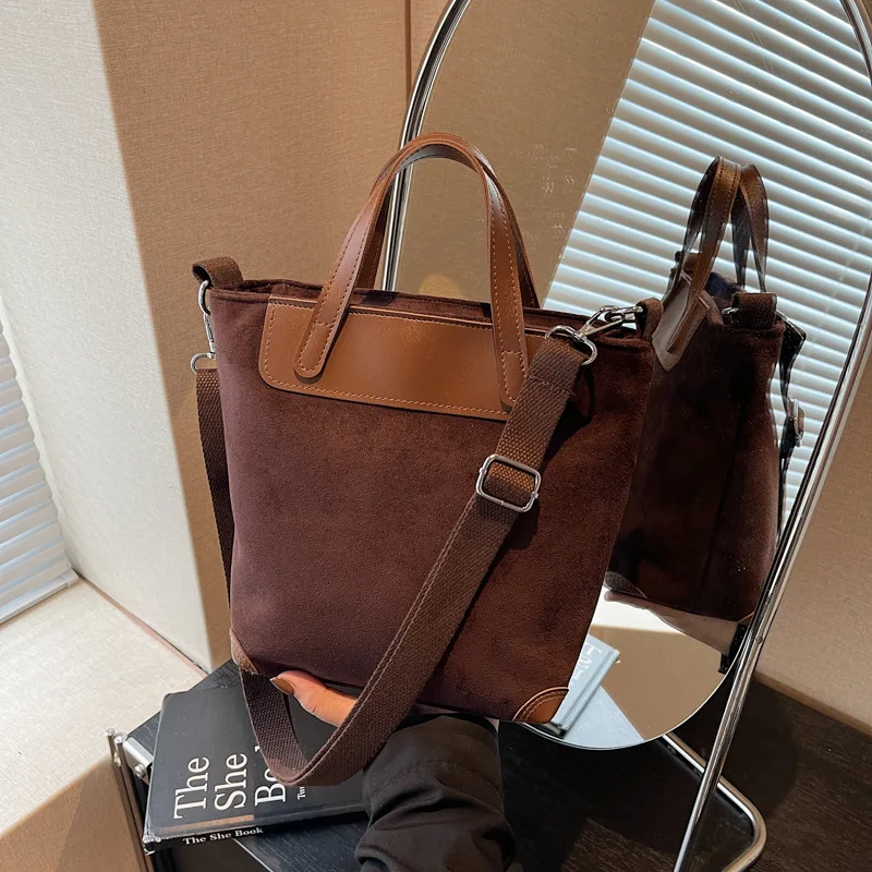 

New Retro Commuter Capacity Crossbody Bag All Match Fashion Handle Bag Textured Casual Style Storage Bag for Women