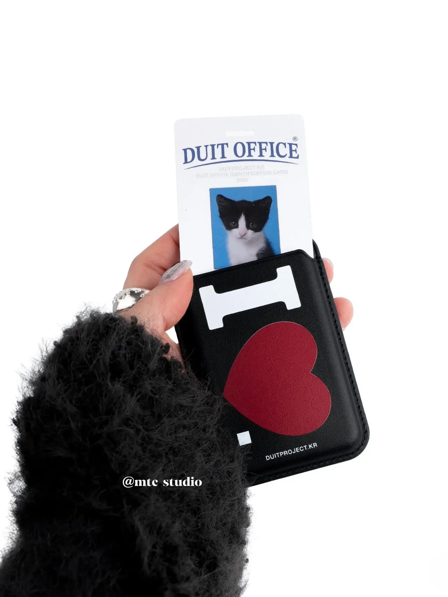 Korean Ins Fashion I Love Couple Card Holder for Magsafe for iPhone XIAOMI Samsung Phone Case Leather ID Subway Card Holder Slot