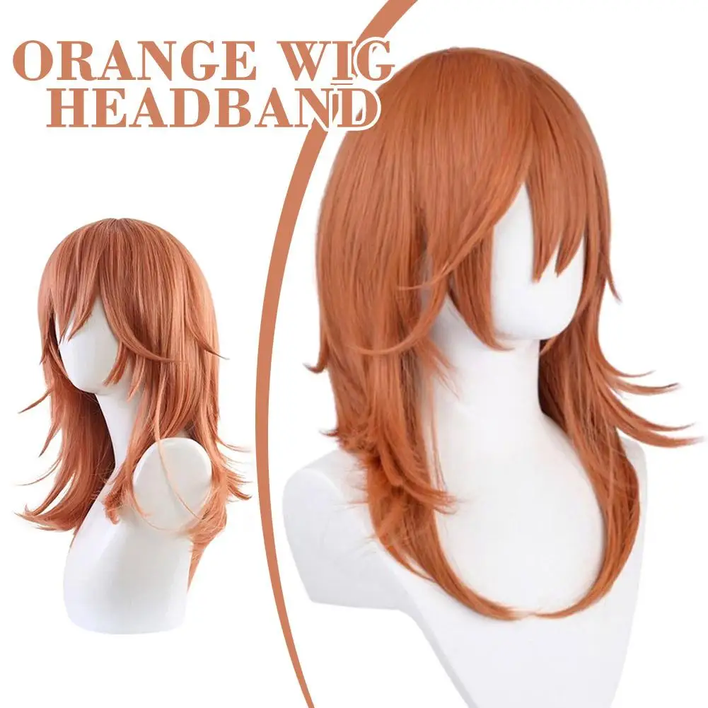 Angel Devil for Chainsaw Man Bangs Long Orange Brown Cosplay Wigs Halloween Costume Party AdultHair Wig Angel Devil Cosplay Wigs