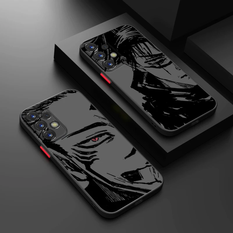 Anime Jujutsu Kaisen Gojo Phone Case For Samsung S24 S23 S22 S21 S20 FE S10  Plus Ultra Pro 5G Frosted Translucent Matter Cover