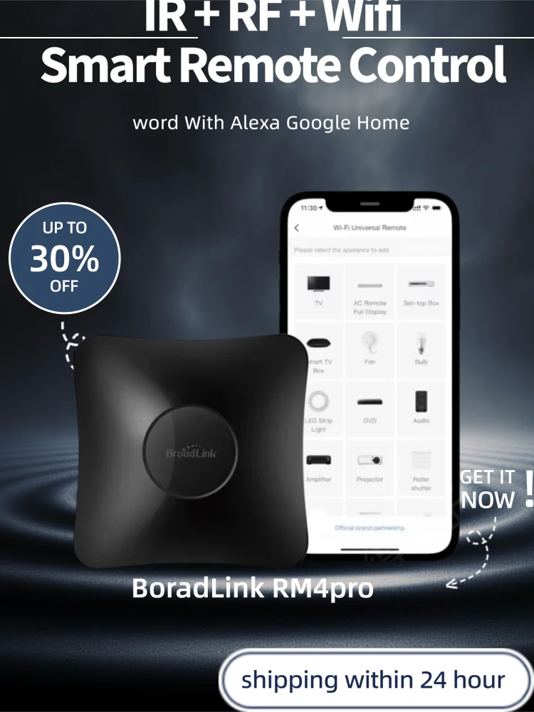 Broadlink RM4 Pro IR RF HTS2 Sensor Accessory Wifi Universal Remote Smart Home Automation Works With Alexa Google Home Assisant